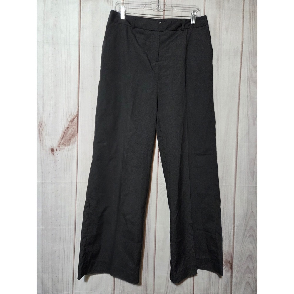 Alfani Womens Pinstripe Wide Leg Dress Pants Gray Career Trousers Size 8